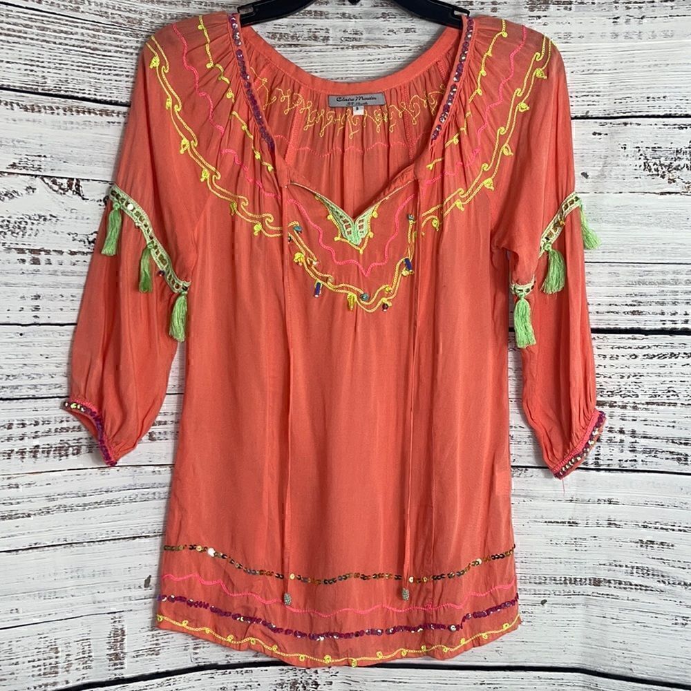 Claire Mercier st barths embroidered beaded girls size 8‎